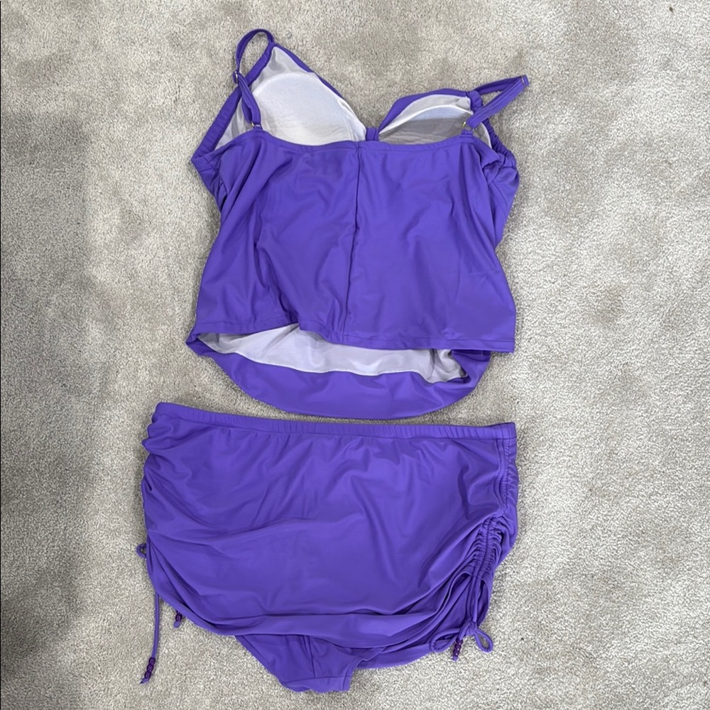 Always For Me Purple Swimsuit with Adjustable Straps Ruched 20 - Picture 6 of 10